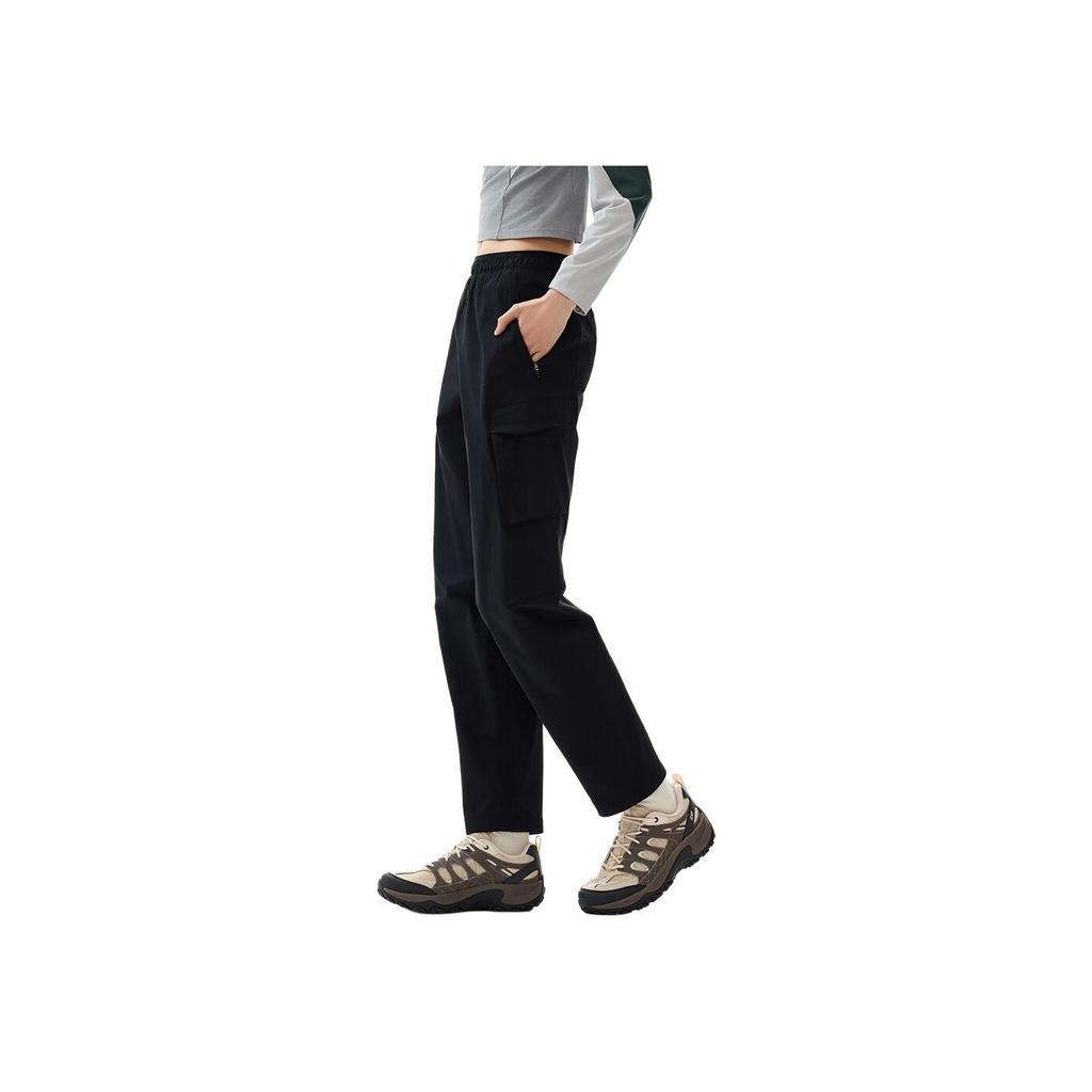 Anta Training Series Mid-Rise Solid Color Comfortable Breathable Versatile Straight Leg Casual Pants Women bottoms Black 162517502-3