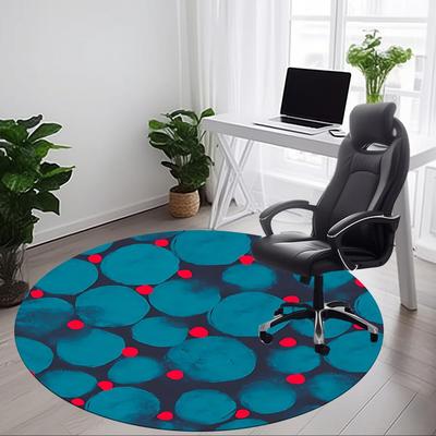 1pc Bubbles Red Office Round Area Rug, Indoor Mat Suitable For Office, Under Office Chairs Bedroom Living Room Home Decor, Room Deco