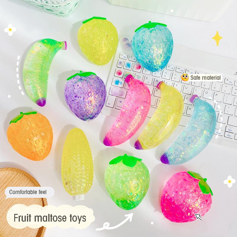 Artificial Fruit Gold Powder Decompression Ball, Safe Maltose Syrup Slow Rebound Decompression Over Home Toys, Gift Decorations