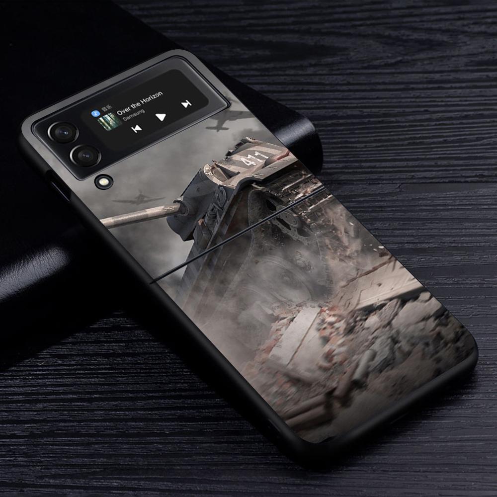 

Чехол для мобильного телефона Tanks Fighter Warship для Samsung Galaxy Z Flip4 Flip3 5G, черный чехол Z Flip 4 3, роскошный жесткий чехол из ПК Zflip3 Samsung Z Flip3 5G
