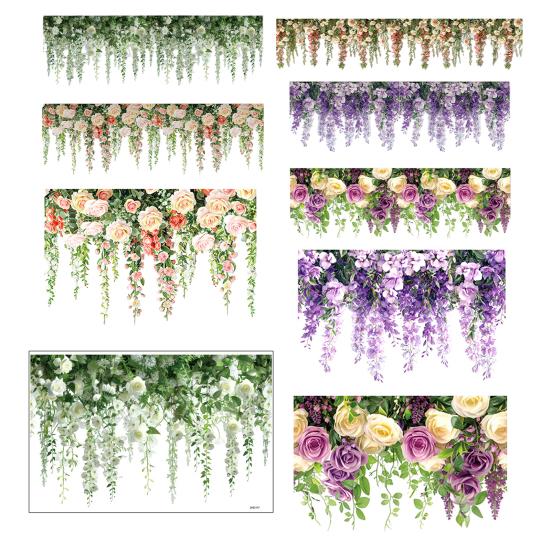 Window Sticker Rose Vine Design PVC Waterproof Wall Sticker No Glue Residue Versatile