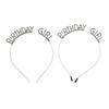 Birthday Decoration Happy Birthday Headband Rhinestone Crown Female Jewelry Korean Style Hair Hoop