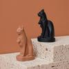 3D Printed Egyptian Cat Goddess Figurine, Vintage Gothic Dark Style Statue, Matte Black & Terracotta Orange Ornament, Mini Craft for Home Office
