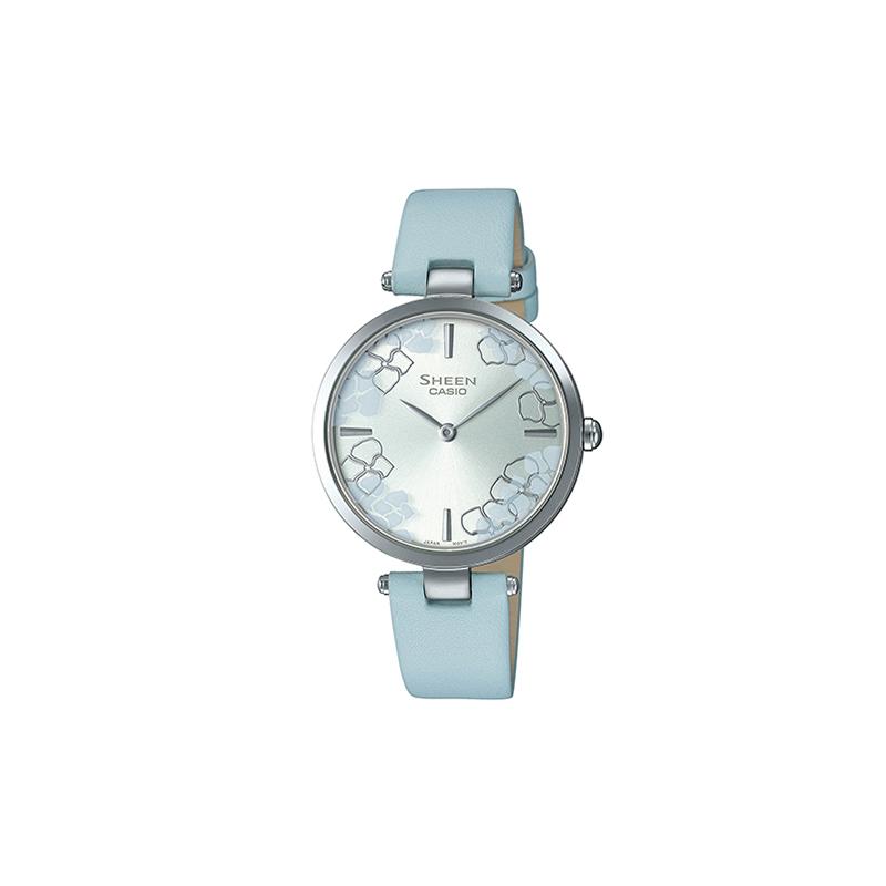 

Casio SHEEN series, ultra-thin and simple girls wear, quartz movement, leather strap, Japanese and Korean watch, women s watch, SHE-C110L-2AUPFHD рожевий