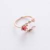 Korean New Exquisite Crystal Temperament Ring Sweet French Elegant Flower Opening Ring Female Jewelry