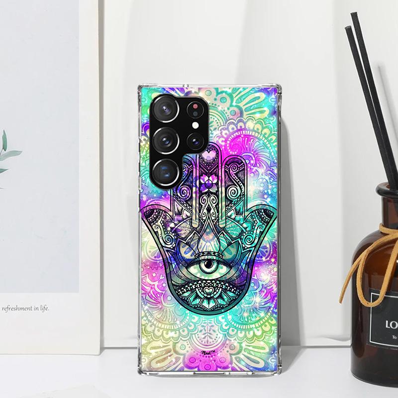 Totem Mandala Colorful Flower Phone Case For Samsung Galaxy Note 20 Ultra 10 Plus 9 8 M11 M12 M21 M30S M32 M51 M52 J4 J6 + J8 Ar