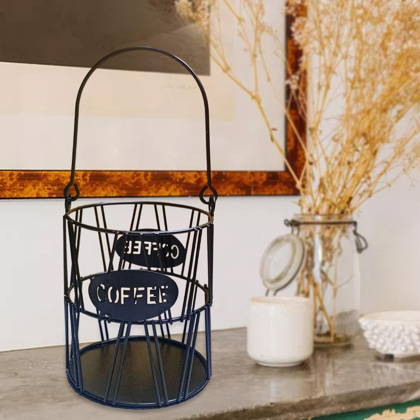 Coffee Storage Basket Expresso Cup Espresso Holder Large Capacity 30 Pod Baskets Gold S