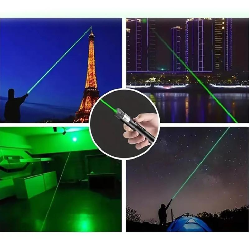 Powerful 303 Laser Pointer With Multiple Patterns For Outdoor Use In Black Aluminum Alloy