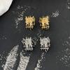 2024 Summer Retro Braided Zircon Earrings for Women - Irregular High-End Unique Design