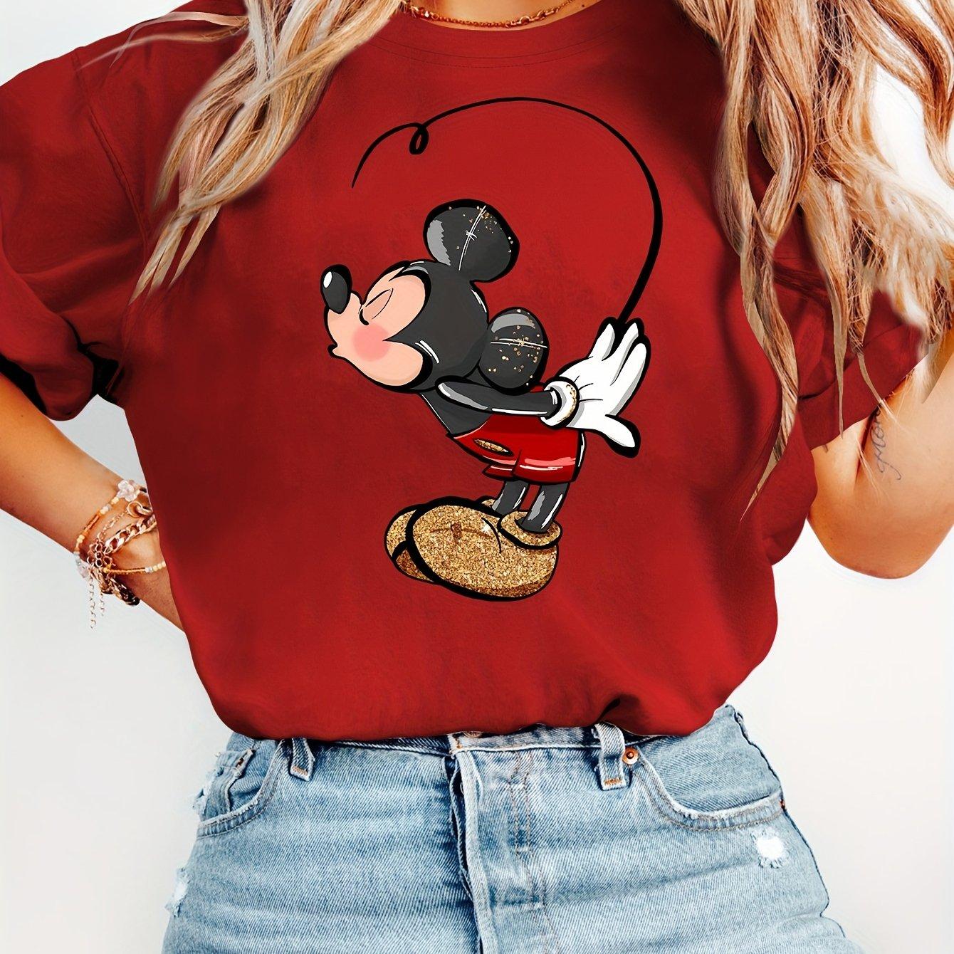 

Disney Міккі Маус і Дональд Дак Футболка Вінтажна Жіноча Чоловіча Бавовняна Футболка З Коротким Рукавом Оверсайз 100% Чиста Бавовна Футболка з Принтом M