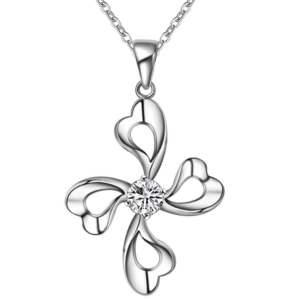 New 925 Sterling Silver Necklace Pendan Cross Beautiful For Women Exquisite Student Girlfriend Jewelry Accessories Wedding Gift