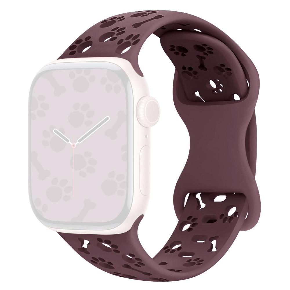 Silicone Band For Apple Watch Series 10 9 8 7 SE 6 5 4 3 2 1 42mm 41mm 40mm 38mm Dog Paw Bone Design Watch Strap