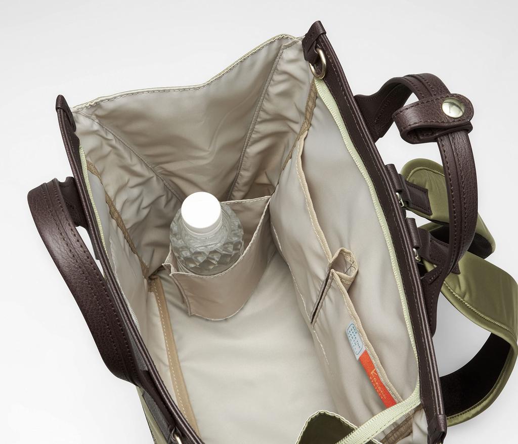 backpack bag made from recycled A4 size expandable with simple bottle back sand beige [Kanana Project] 2-way [PJ-14] "Ethical materials" compatible,