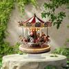 2D Flat Vintage Holiday Acrylic Carousel Shape Desktop Decoration, Home Decor Plaque Hanging Wall Art Decorative Garden Decoration for Room Door Signs