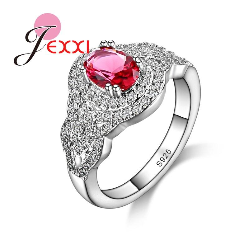 Trendy New Ring Sterling-Silver Color Color AAA Cubic Zircon Brand Ring Fashion Bands Jewelry Women Engagement Rings Bijoux