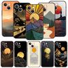 Abstract Mountain Sunrise Line Phone Case For iPhone 17 Air 16 Plus 13 15 14 12 11 Pro MAX 7 8 SE Soft Shockproof Cover Funda