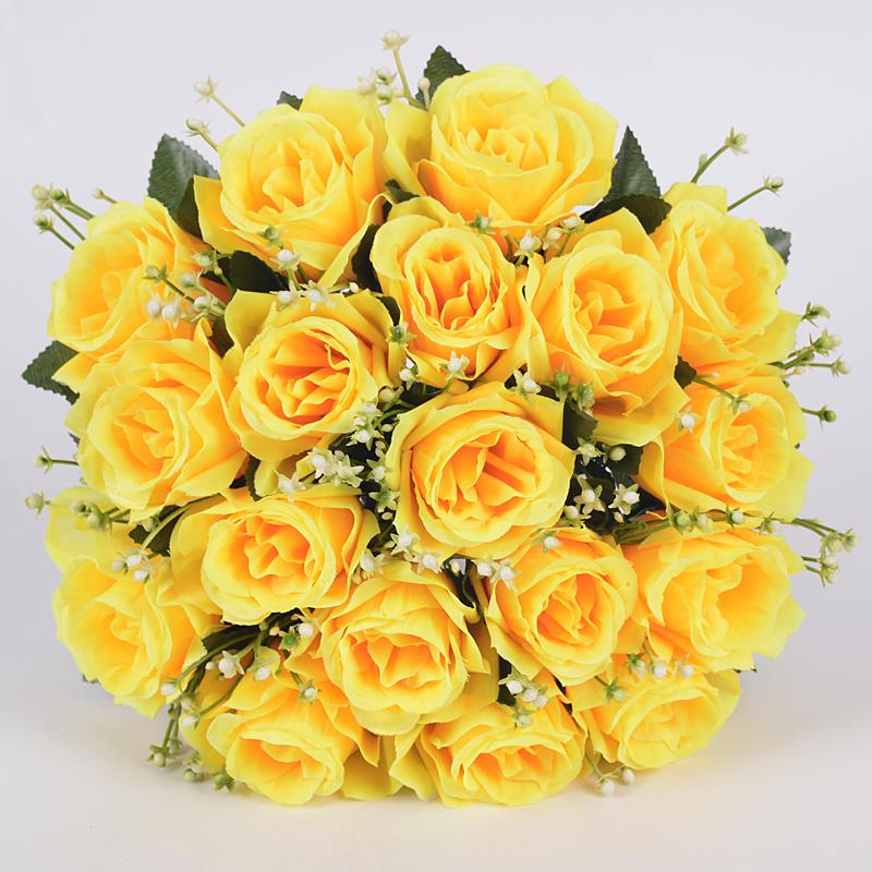 Bestseller 18-teiliges handgefertigtes weiches Seiden-Künstrosen-Bouquet Moderne langlebige Hochzeits-Heimdekoration Valentinstag Fabrik