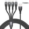 6A Vier-in-één Snel Oplaadkabel voor Huawei-, Samsung-, Apple- & Xiaomi-apparaten