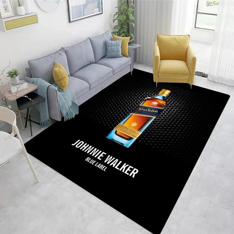 Whiskey J-Johnnie Walker Logo Carpet Floor Mat - Sofa Wine Cabinet Bathroom Decoration Area Rug Gift