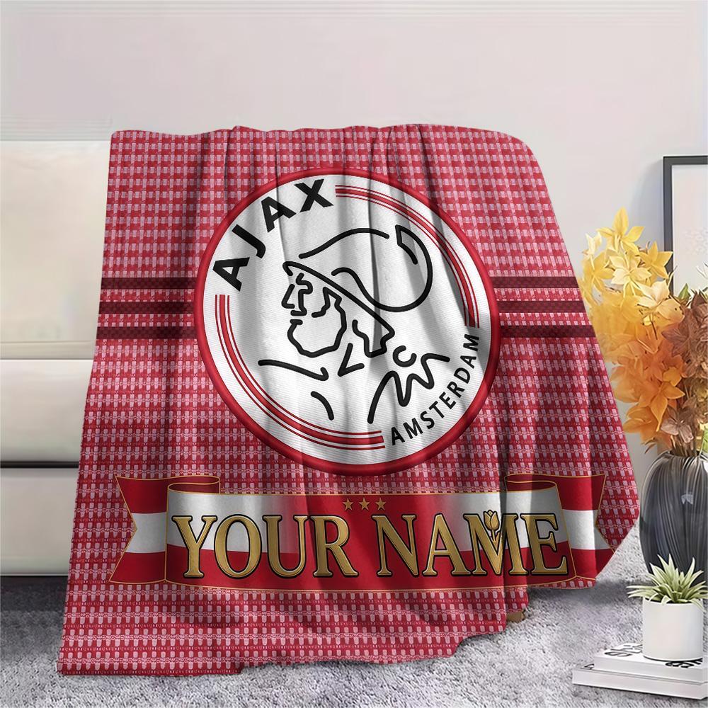 Custom Name Ajax Amsterdam Flannel Blanket, High Quality Comfortable for All Seasons, Home Decor, Warmth and Comfort
