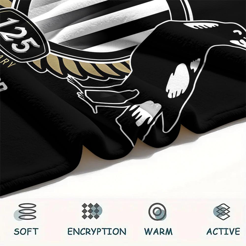 1PC Collingwood Football Club Print Flannel Blanket, High quality All Seasons, Home Decor, Warmth and Comfort, Perfect for Christmas Gifts