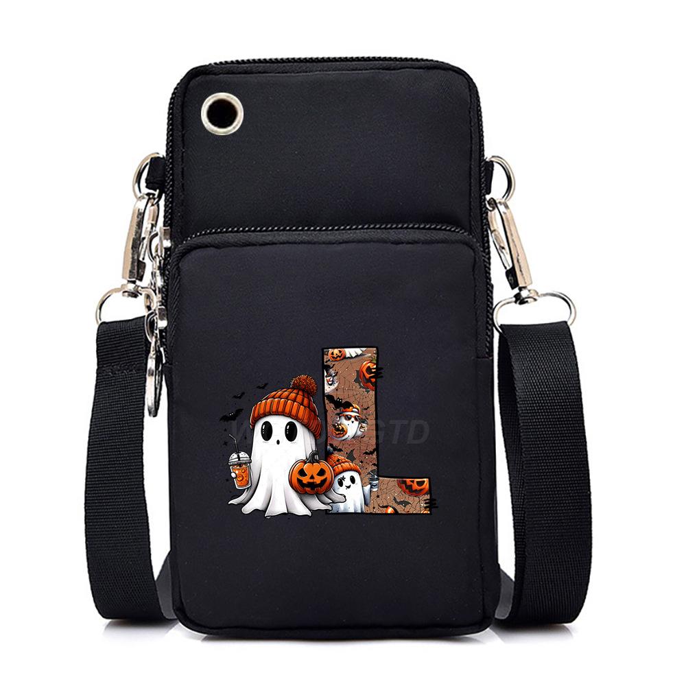 Halloween cute little ghost 26 letter messenger bag multi-function go out portable mobile phone bag