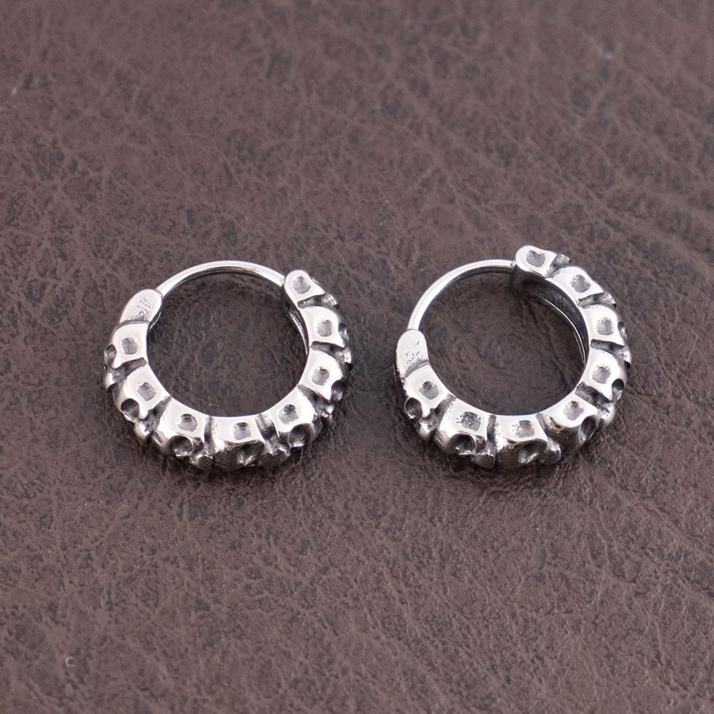 Punk Hip Hop Skull Hoop Earrings for Women Stainless Steel Trendy Charm Skeleton Hoop Earring Gothic Male Pop Jewelry