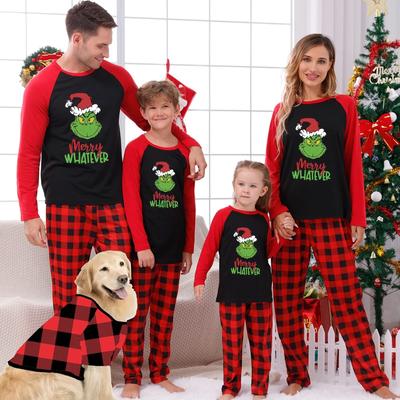 Christmas Print Family Set Long Sleeved Top and Pants Family Set Parent-child Outfit