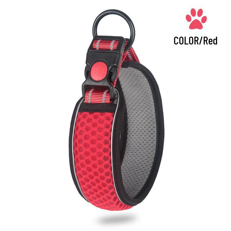 Regulowana, odblaskowa, oddychająca obroża spacerowa dla psa z siatki o strukturze plastra miodu