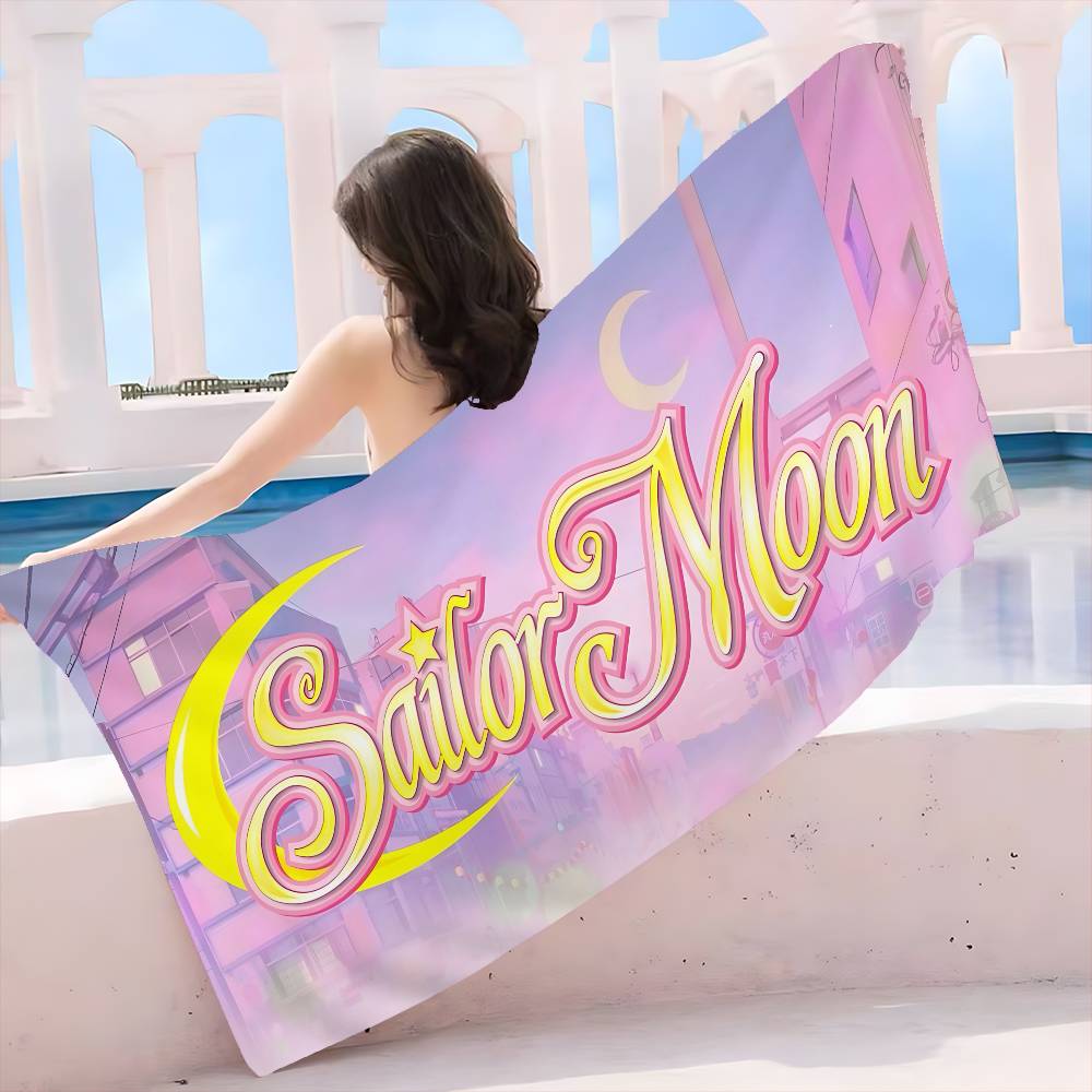 Magical Girl Anime S-Sailor M-Moon Big Microfiber Beach Towels Quick Dry Towel Sand Beach Towels Pool Towel for Travel Swim