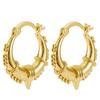Trendy Round Water Drop Zirconia Earrings For Women Girls Fashion U-shaped Gold Color Metal Crystal Ear Accessorie Zircon Gifts