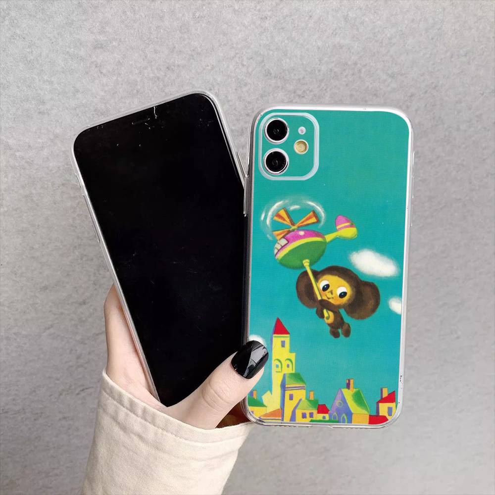 

Cartoon C-Cheburashka-es Phone Case For iPhone17,16,15,14,13,12,11 Plus,Pro Max Soft Transparent Cover iPhone17PRO
