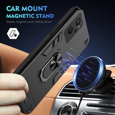 Coque Armure Antichoc pour Realme 9 Pour Realme 9I 9 Pro Plus Realme 9 Pro Realme 10 Support Anneau Magnétique Voiture Coque de Téléphone Arrière Rigide