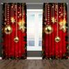 Festive Christmas Printed Drapes Vintage Design Machine Washable Artistic Style  for Livingroom Space Bedchamber Rod Pocket Easy to Hang