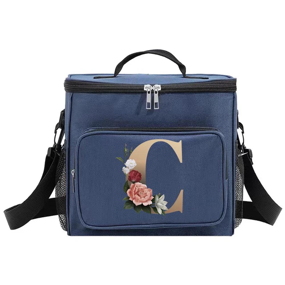 Lunch Bag Insulated Bags Cooler Box Thermal Organizer Handbag Camping Shoulder Storage Lunchbag for Men and Women Gold Series