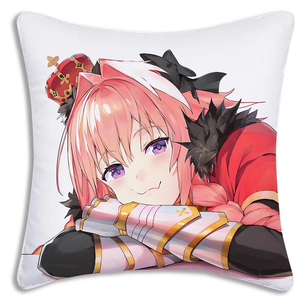 Anime F-Fate Apocrypha Astolfo Pillow Covers Cartoon Sofa Decorative Home Double-Sided Printing Short Plush Cute Cushion Cover