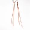Exquisite Rose Gold Plated Pure Russian Purple Gold Snake Bone Fringed Earrings Fashion Temperament 585 Color Gold Long Earrings