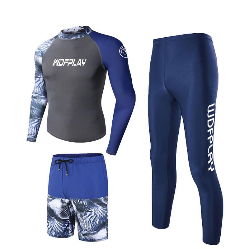 Mens UV Protection Rash Guard Set Quick Dry Swimwear Snorkeling Surfing Jellyfish Defense