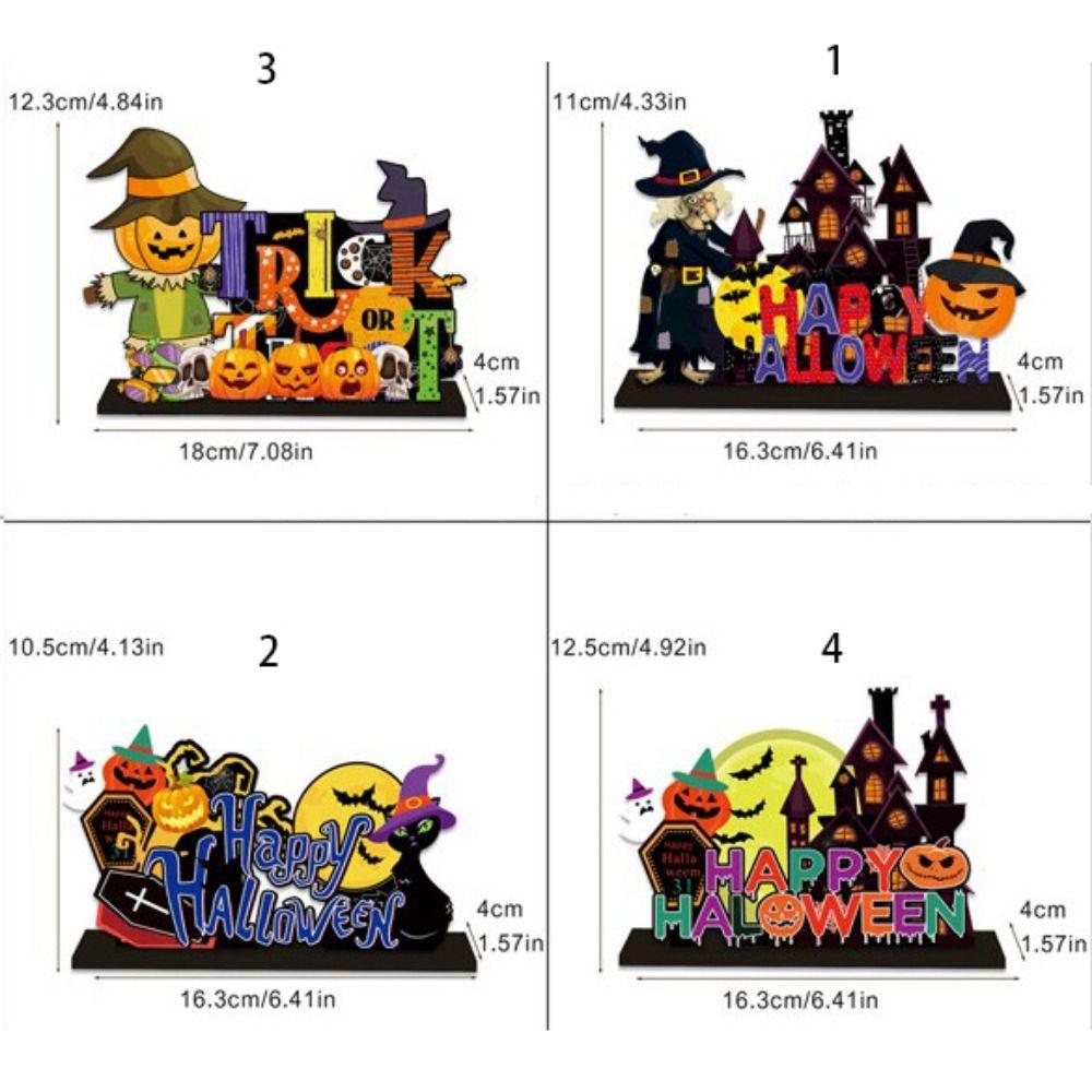 3D Halloween Wooden Ornaments Cute Halloween Decoration Props Ghost Desktop Ornament  Office