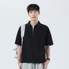 Men Half Zip Solid Polo Shirt Collar Short Sleeve Loose Casual Minimal Smart Daily Office Summer Top