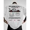 Men's Summer T-shirt with Top-level Racing Element Pattern Print Breathable Round Neck Trendy Street Style Fashion