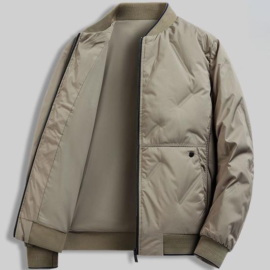 Herren Baumwollmantel Einfarbig Stehkragen Langarm Lässiger Baseballstil Mantel mit Taschen Winter Verdickt Warm Oberbekleidung