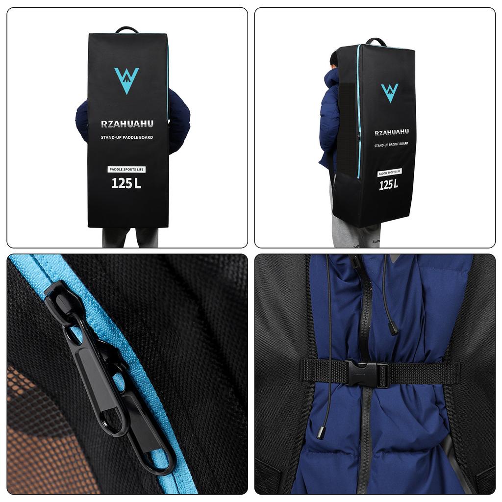 Oppblåsbar Paddleboard Ryggsekk 125L Stor Kapasitet Oxford Stoff SUP Surfebrett Bag