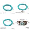 Fashionable Bohemian Ethnic Turquoise Beaded Bracelet Set For Women