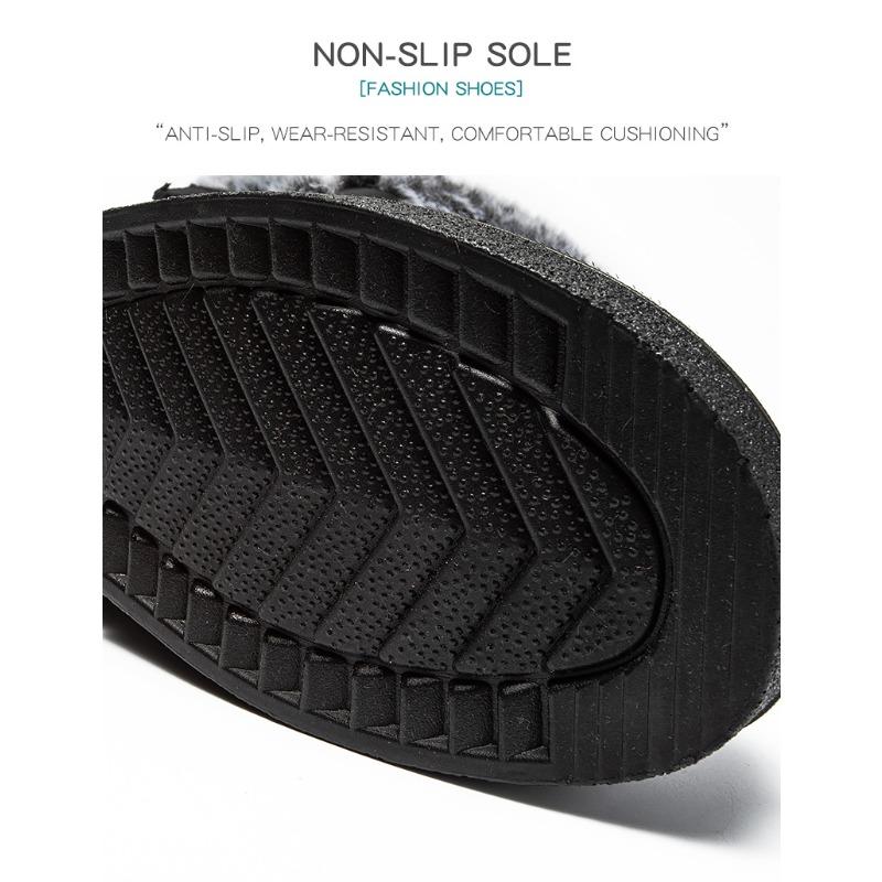 Plus Size Faux Fur Collar High-Top Chunky Sole Winter Snow Boots Velcro Fastening Waterproof Women's Boots Casual Women's Footwear