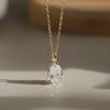 Fine Pendant Necklaces 8A Cubic Zircon Waterdrop Charms 925 Sterling Siver 14k Gold Plated CZ Necklace for Women
