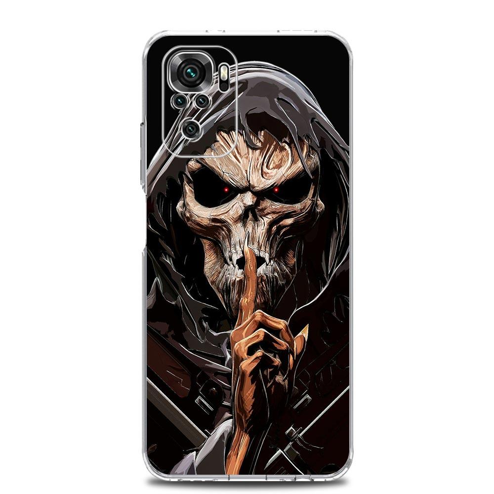 Phone Case For Xiaomi Redmi Note 15 14 13 12 4G 10 11 Pro Plus 5G 14C 13C 12C 10C Soft TPU Cover Grim Reaper Skull Skeleton