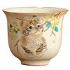 Ru Kiln Yellow Ceramic Teacup Hand Painted Cat Pattern Single Cup Tea Tasting Cup Tea Table Kung Fu Teas Set Drinking Tea Cups