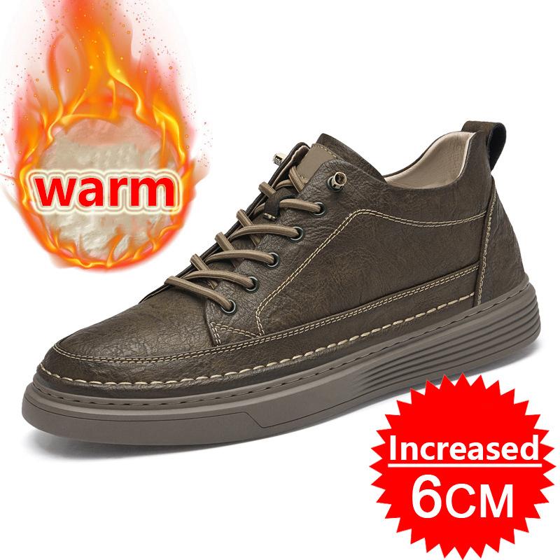 

Мужские туфли из натуральной кожи, увеличивающие рост на 6 см, модные теннисные, мужские повседневные, лоферы слипоны, для улицы, роскошные, теннисные, больших размеров 36-47 47