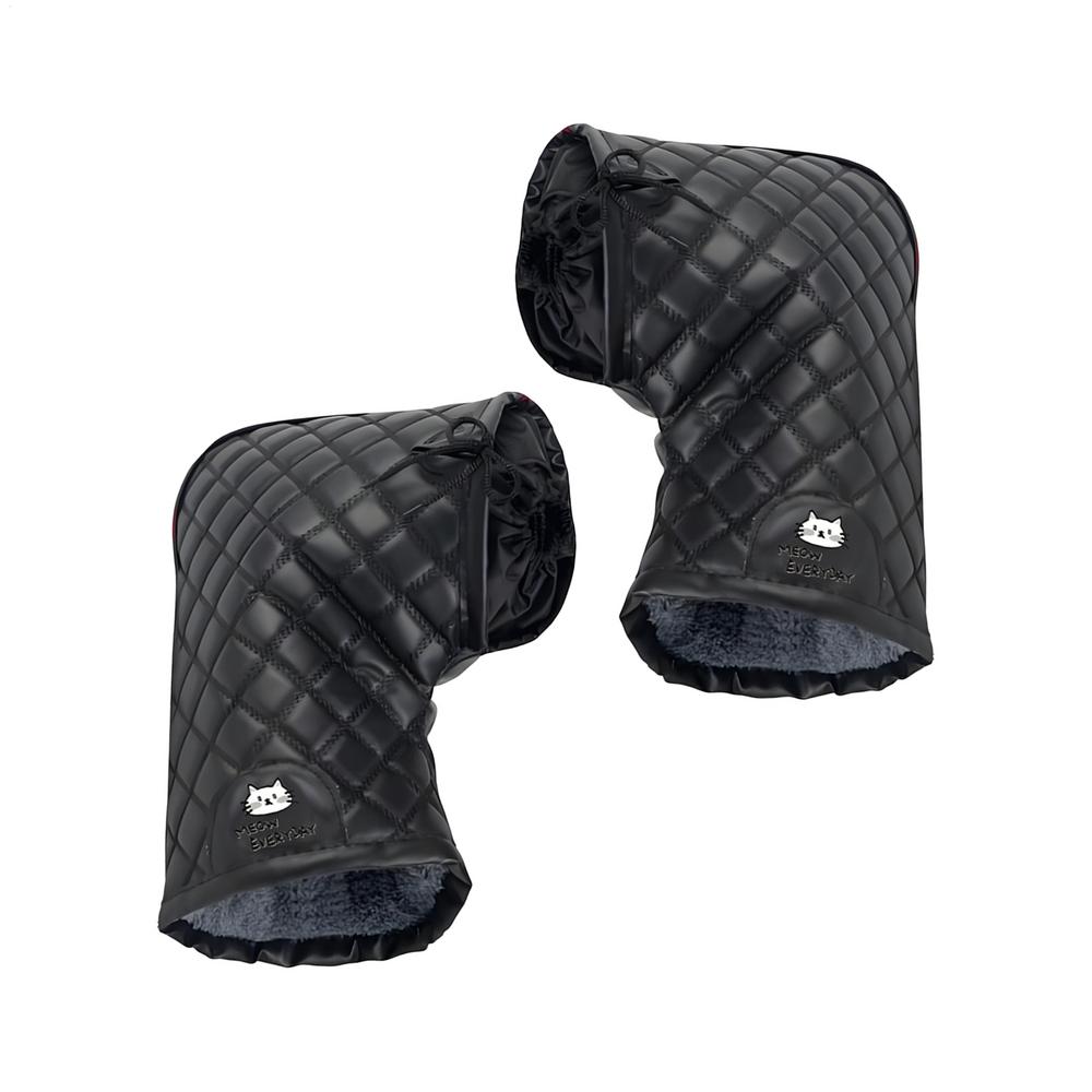 Handlebar Gloves Waterproof Warm Hand Mittens Waterproof Warm Handlebar Gloves For Cold Weather Men Women Motorcycle Riding Road чёрный